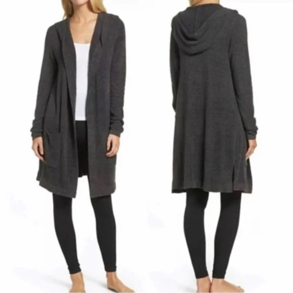 Barefoot Dreams Cozychic Lite Long Line Hooded Cardigan Sweater
